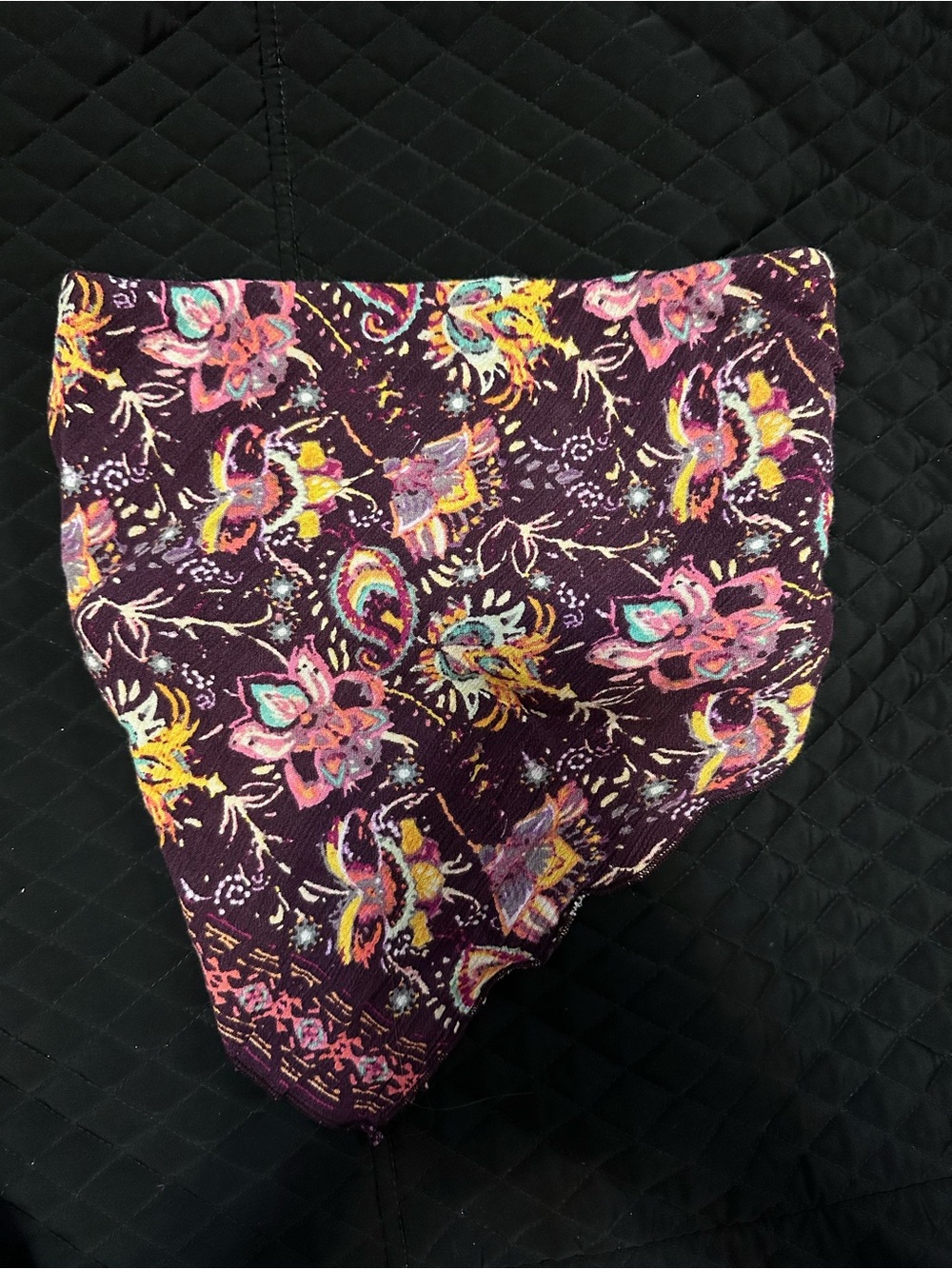 Floral Print Women's bandana top in Deep Plum